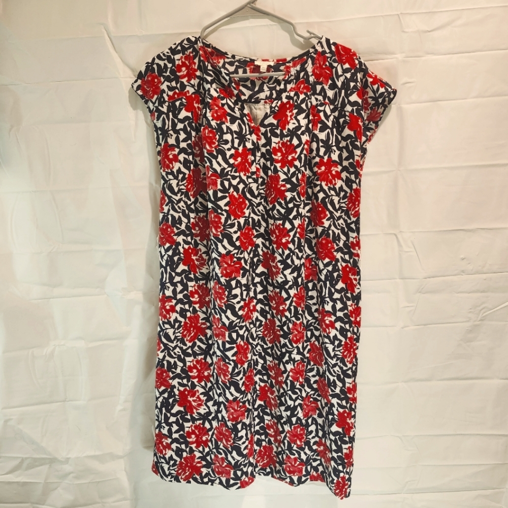 Talbots Red Black Floral Dress